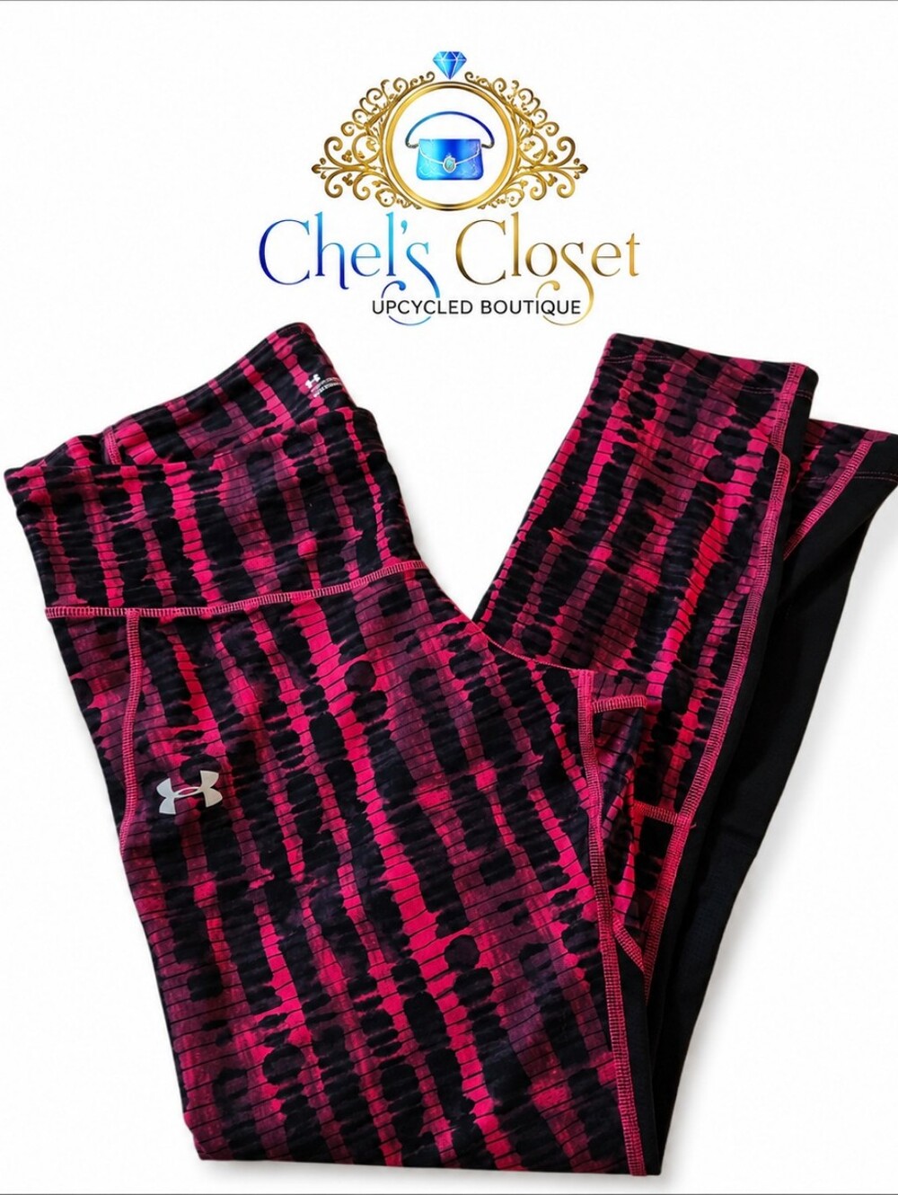 Under Armour Women's Pink Tie-Dye HeatGear Compression Leggings - XL